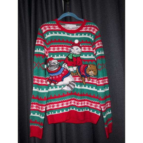 Ugly Christmas Sweater Xmas Size Small Cat - Picture 1 of 3